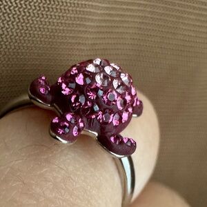 Atelier Swarovski Pink Turtle Ring 7/7.5
